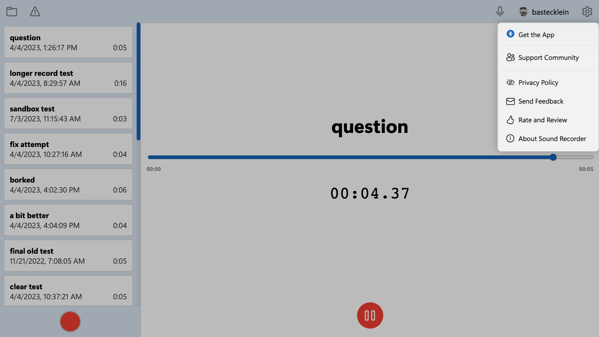 Sound Recorder screenshot