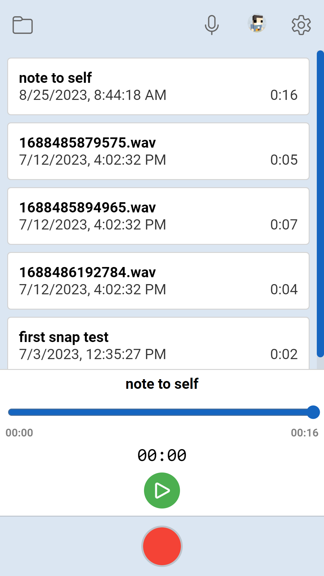 Sound Recorder screenshot