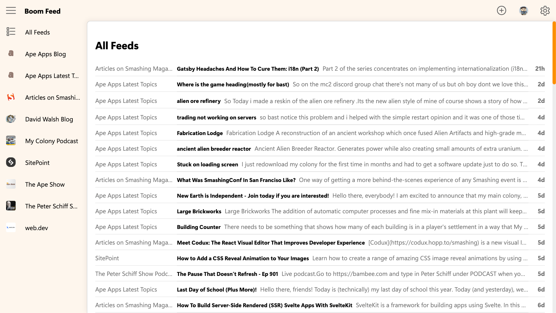 Boom Feed screenshot