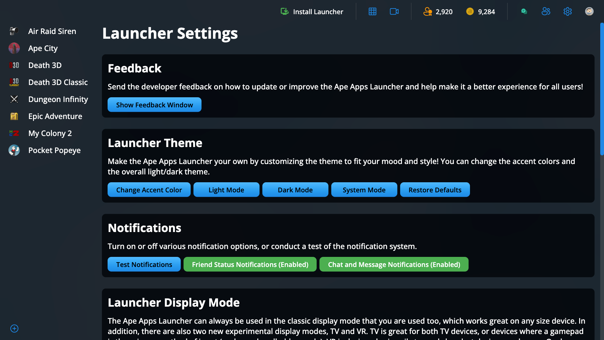 Ape Apps Launcher screenshot