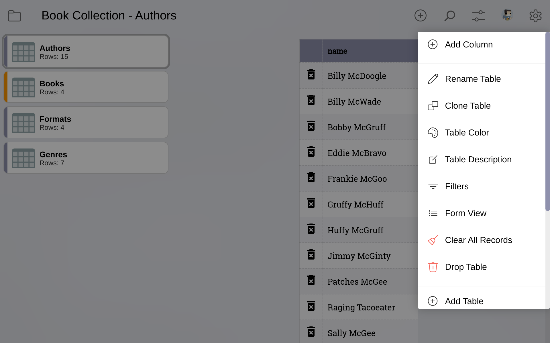 EZ Database screenshot