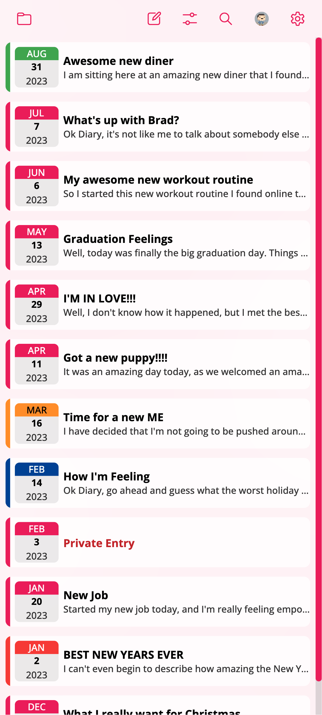 EZ Diary screenshot