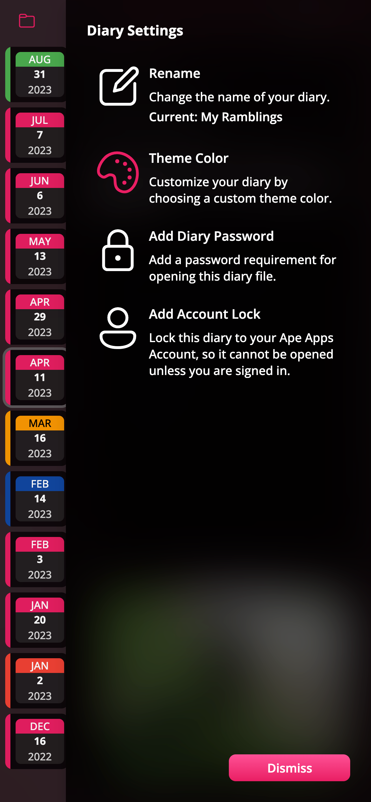 EZ Diary screenshot