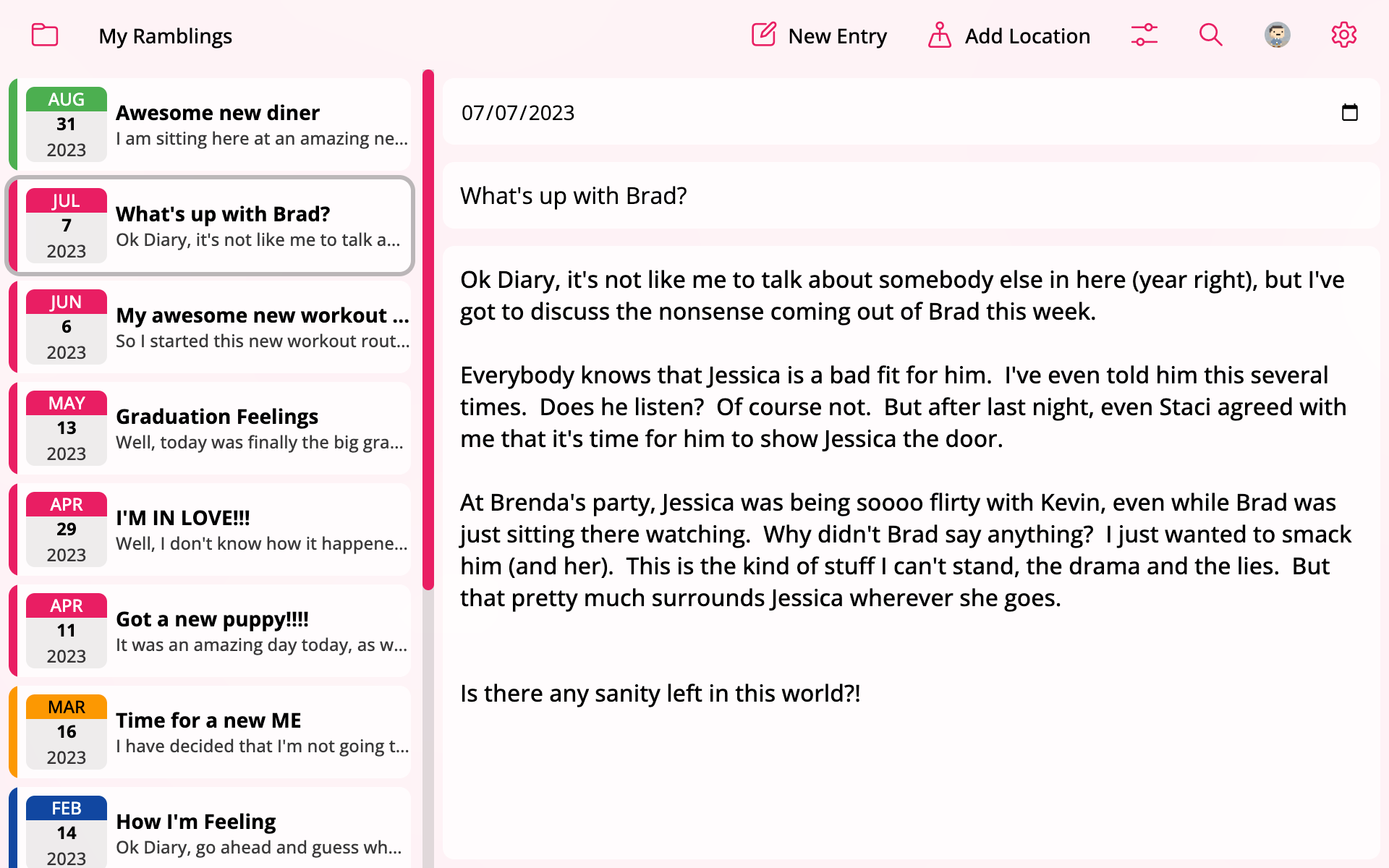 EZ Diary screenshot