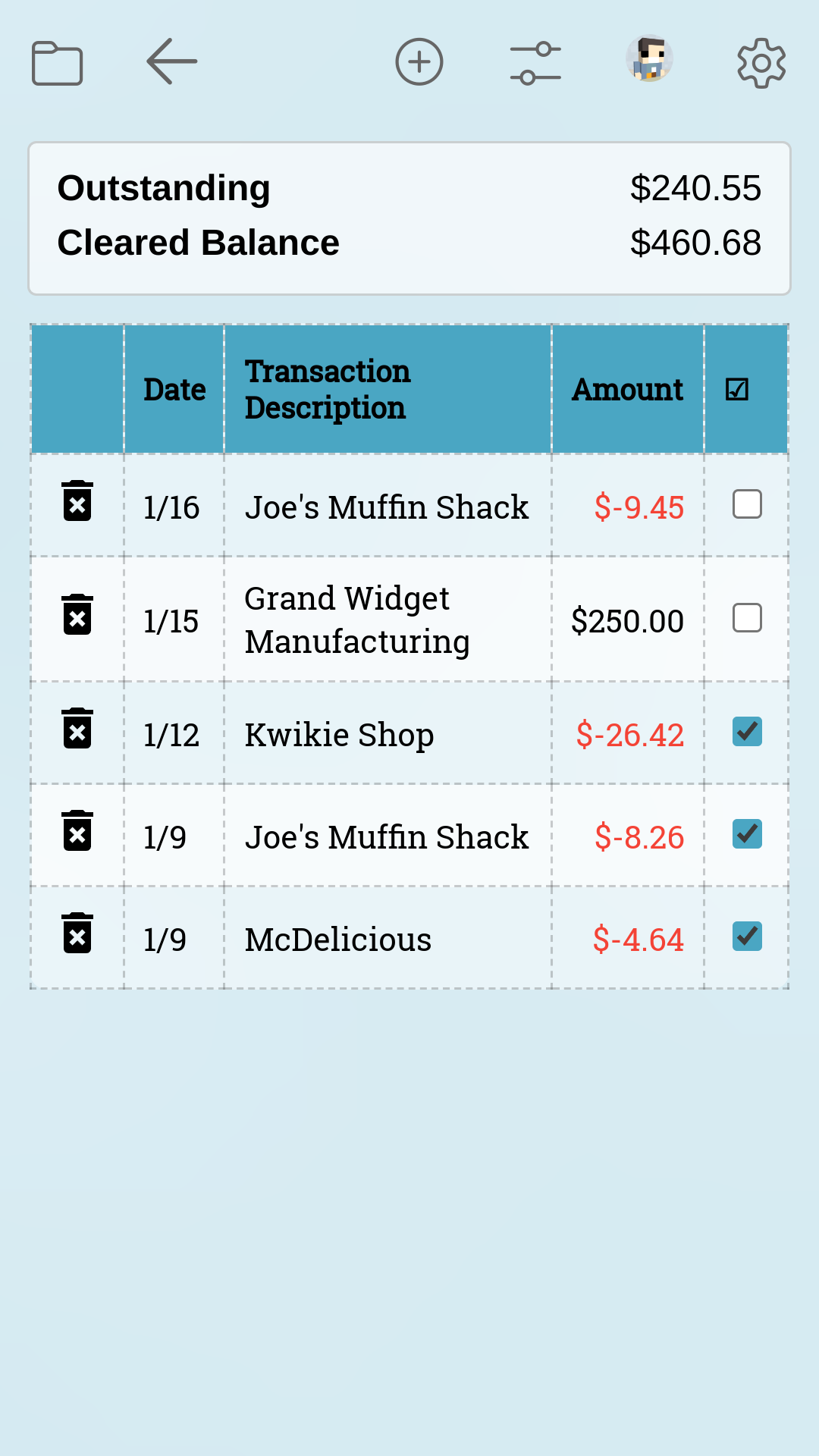EZ Register screenshot