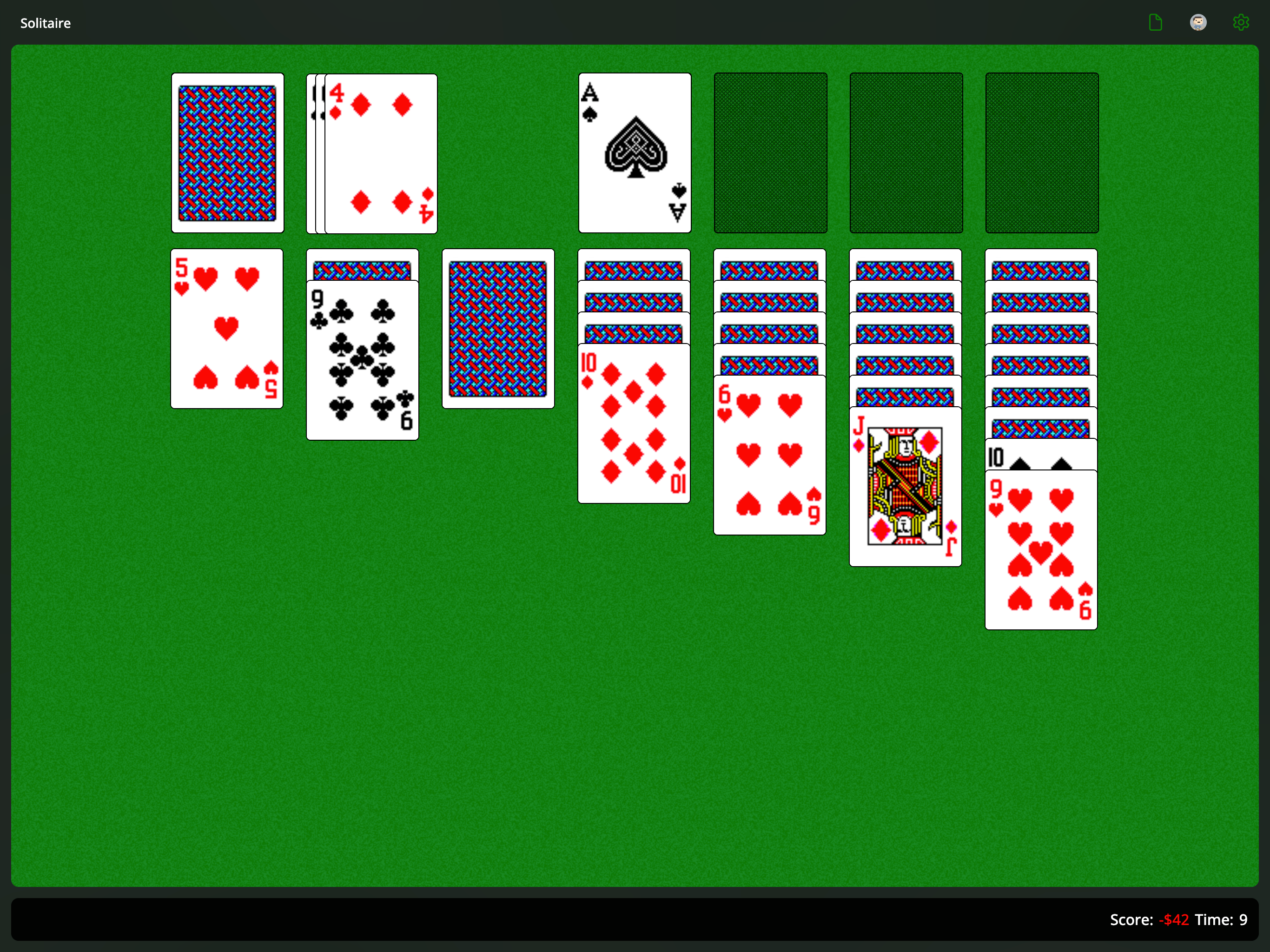 Solitaire screenshot