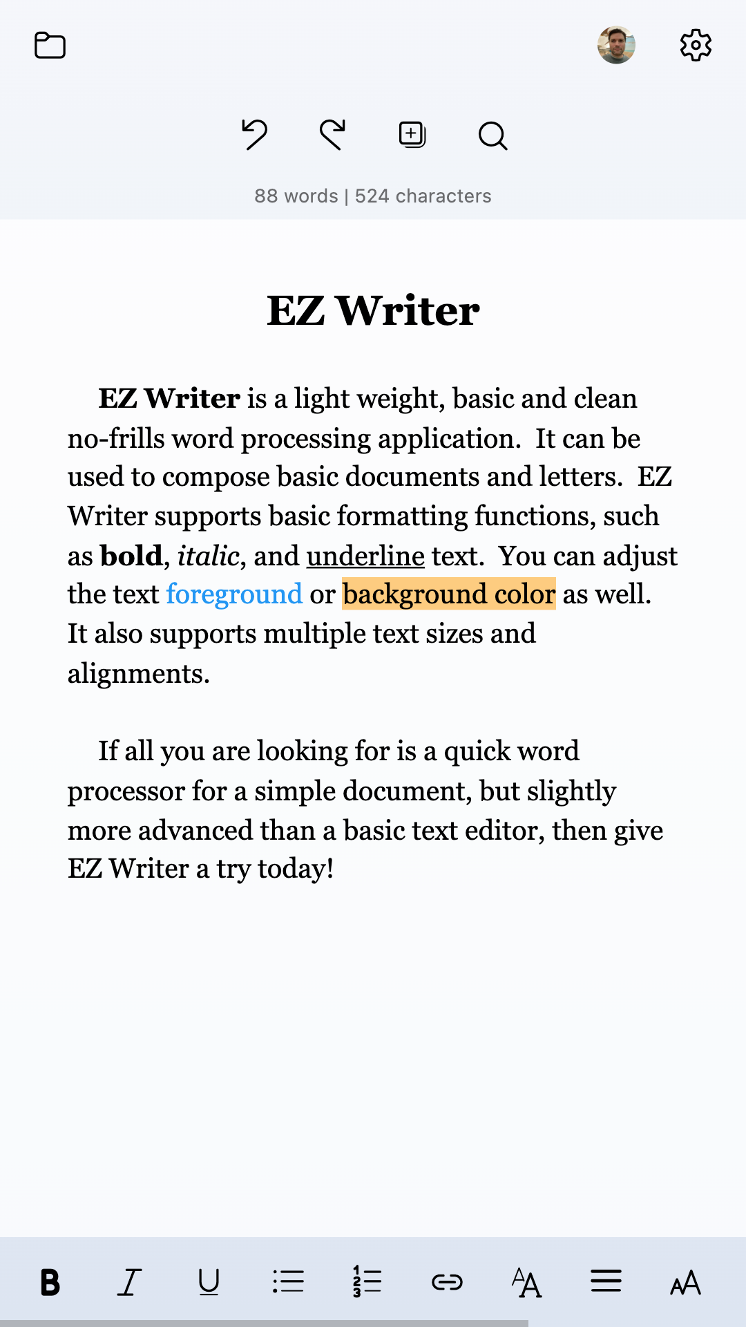 EZ Writer screenshot