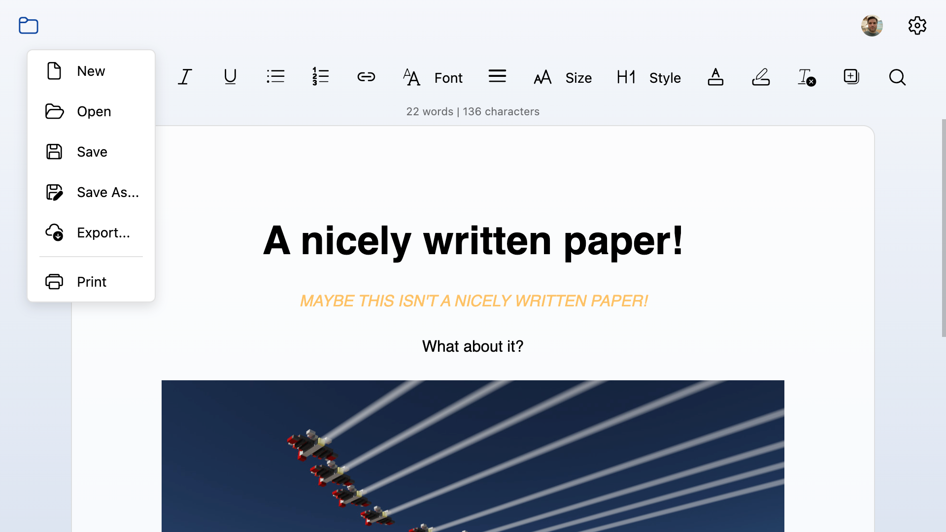EZ Writer screenshot