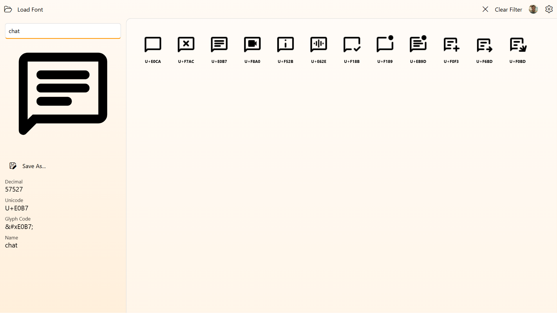 Font Inspector screenshot