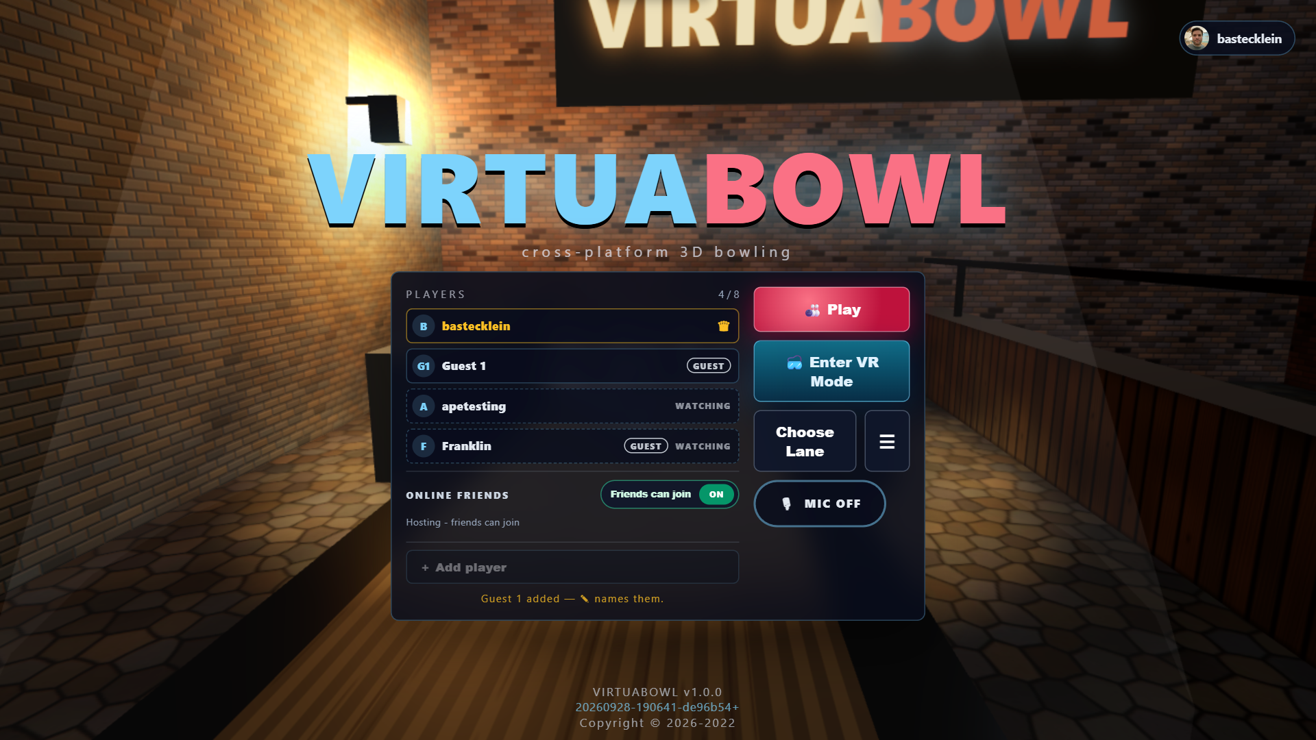 VirtuaBowl screenshot