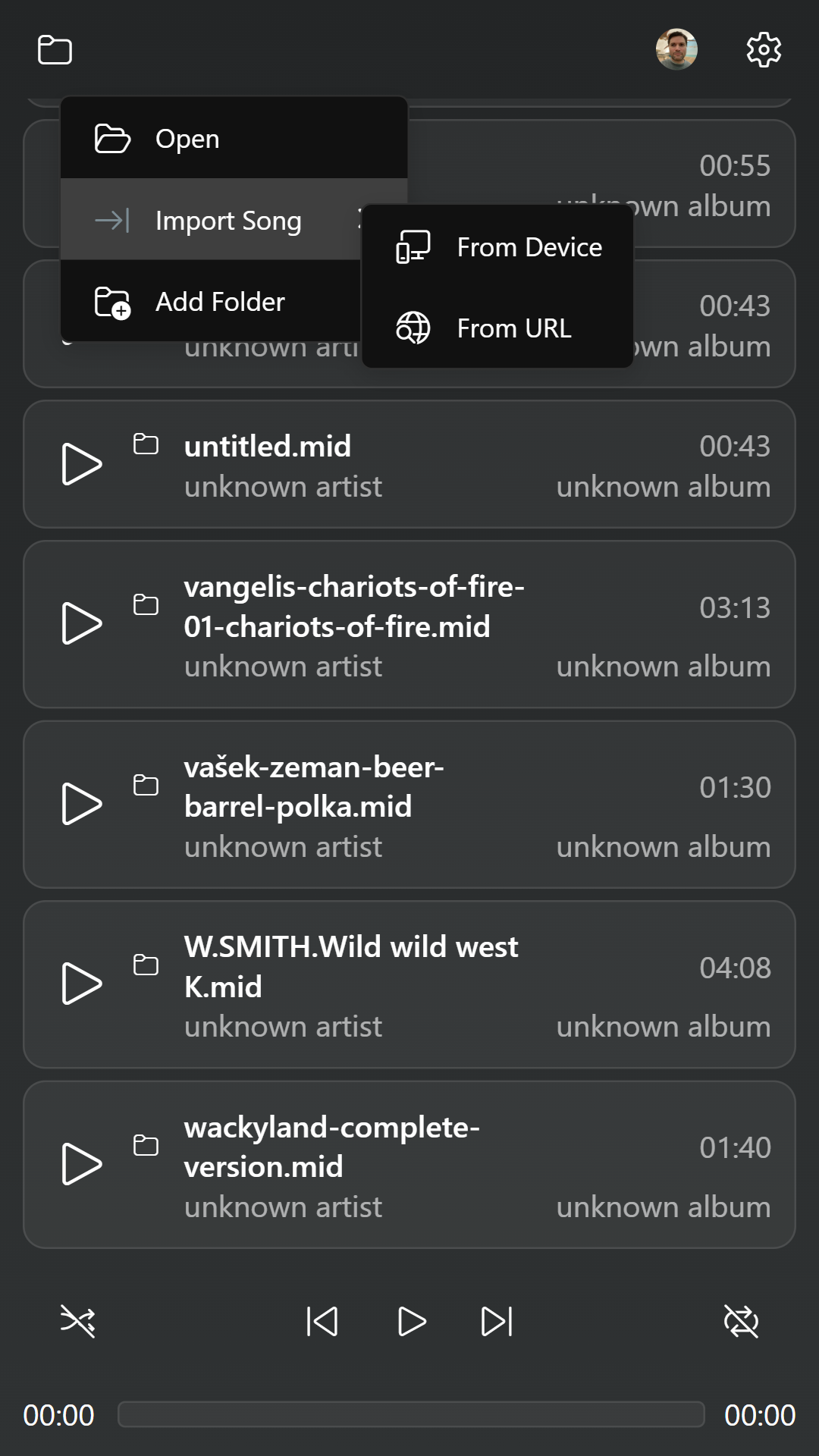 MIDIAmp screenshot