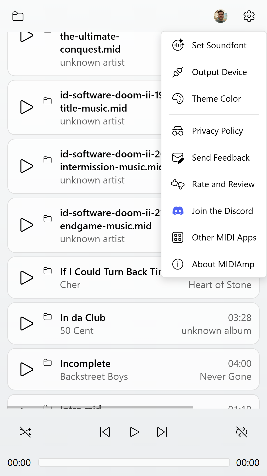 MIDIAmp screenshot