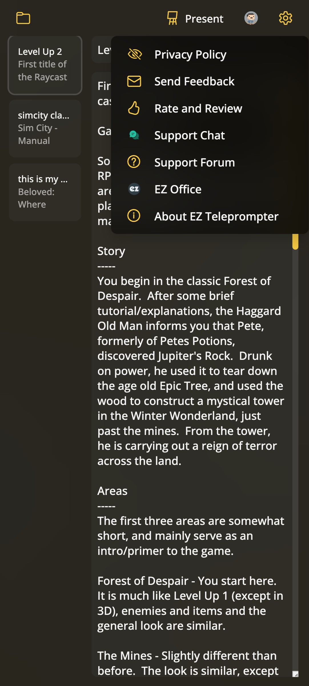 EZ Teleprompter screenshot