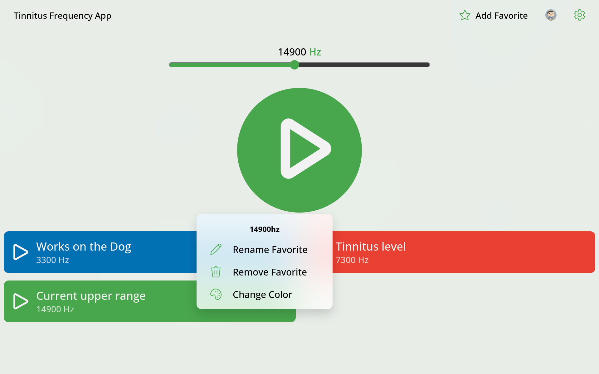 Tinnitus Frequency App screenshot