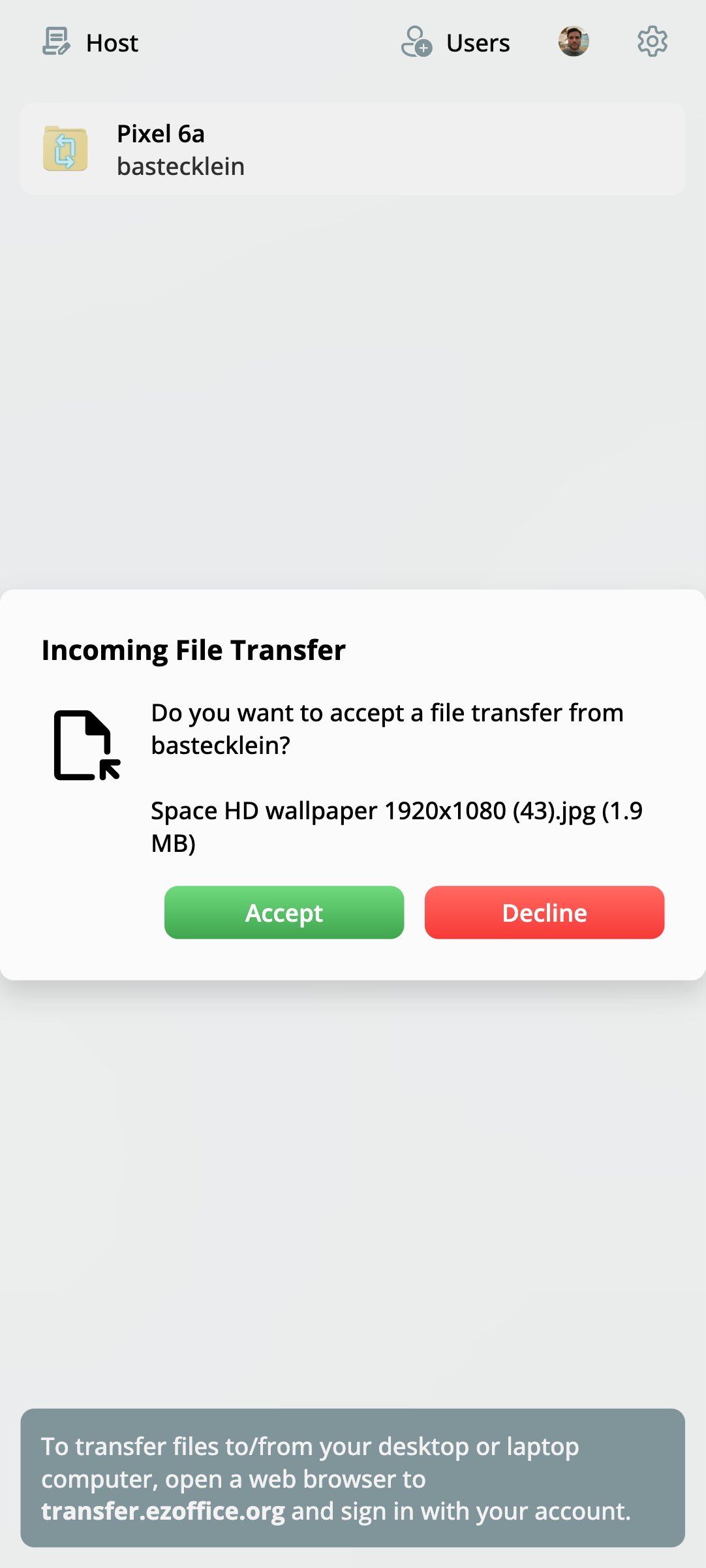 EZ File Transfer screenshot