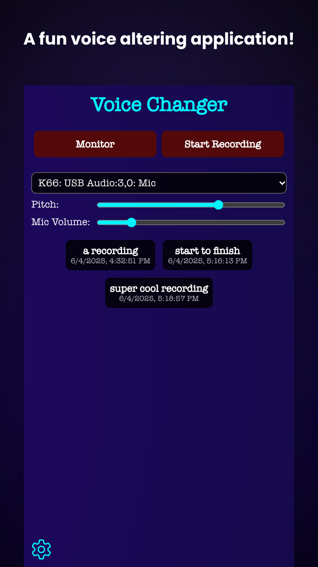 Voice Changer App screenshot
