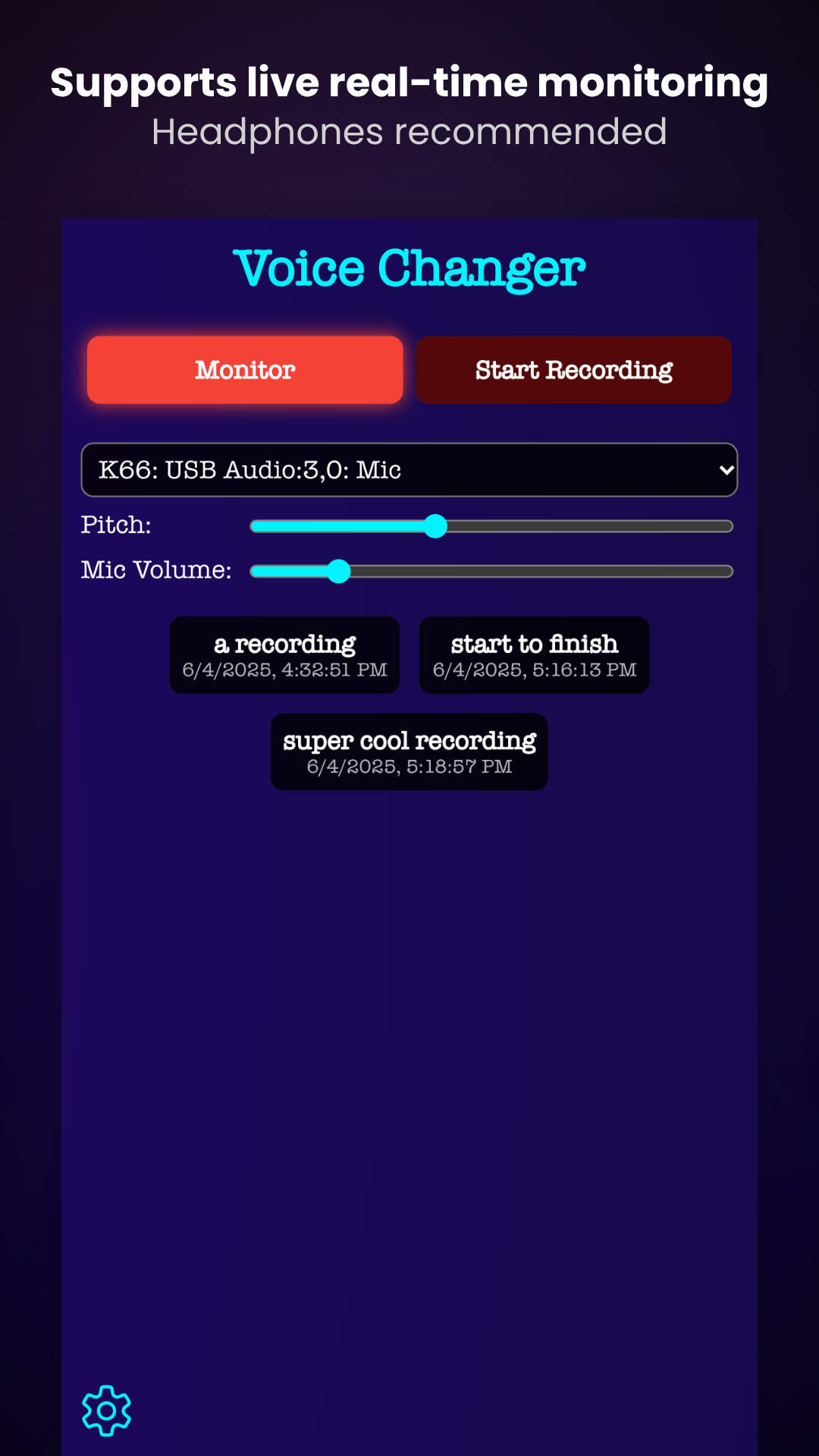 Voice Changer App screenshot