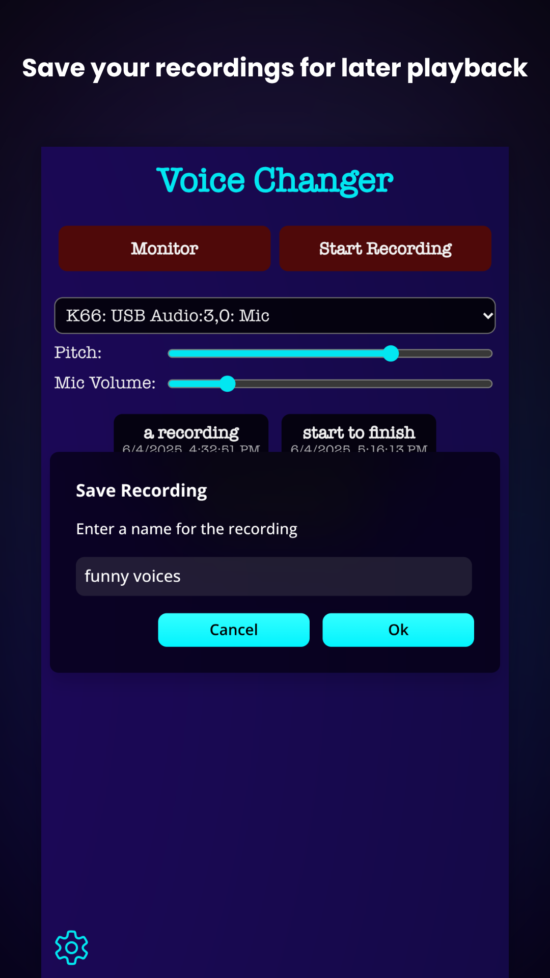 Voice Changer App screenshot