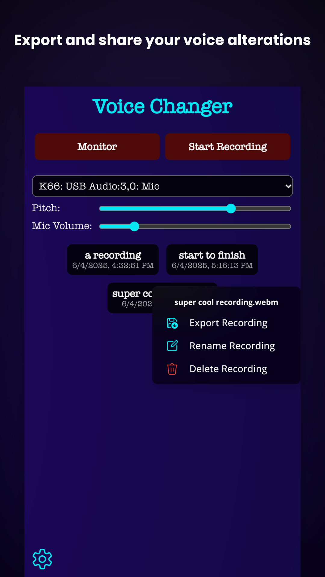 Voice Changer App screenshot