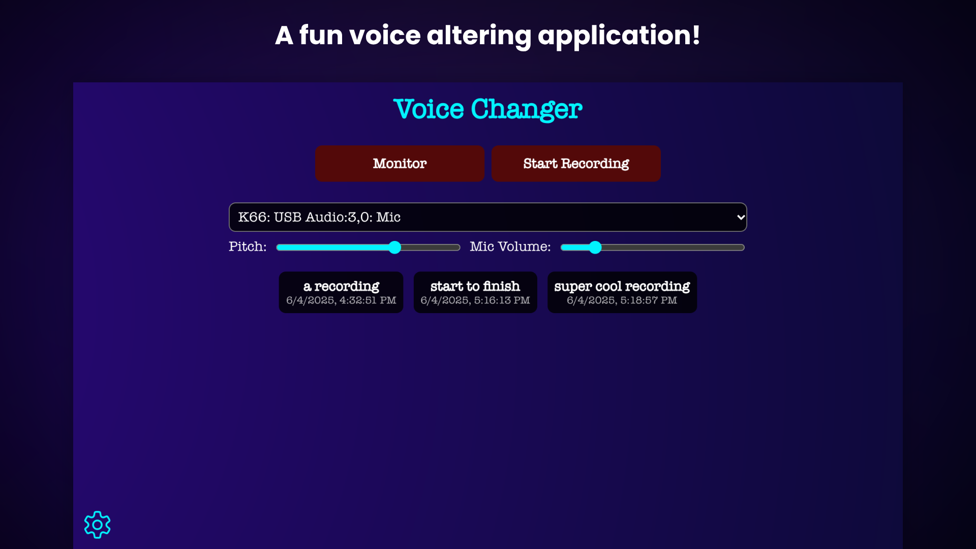 Voice Changer App screenshot