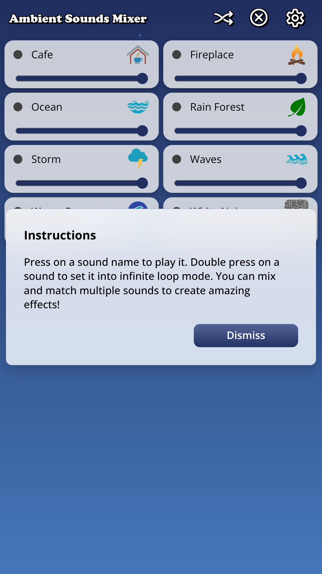 Ambient Sounds Mixer screenshot