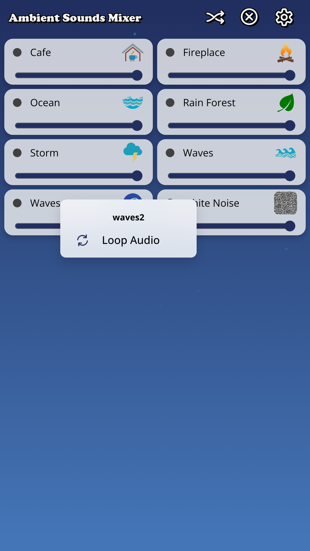 Ambient Sounds Mixer screenshot