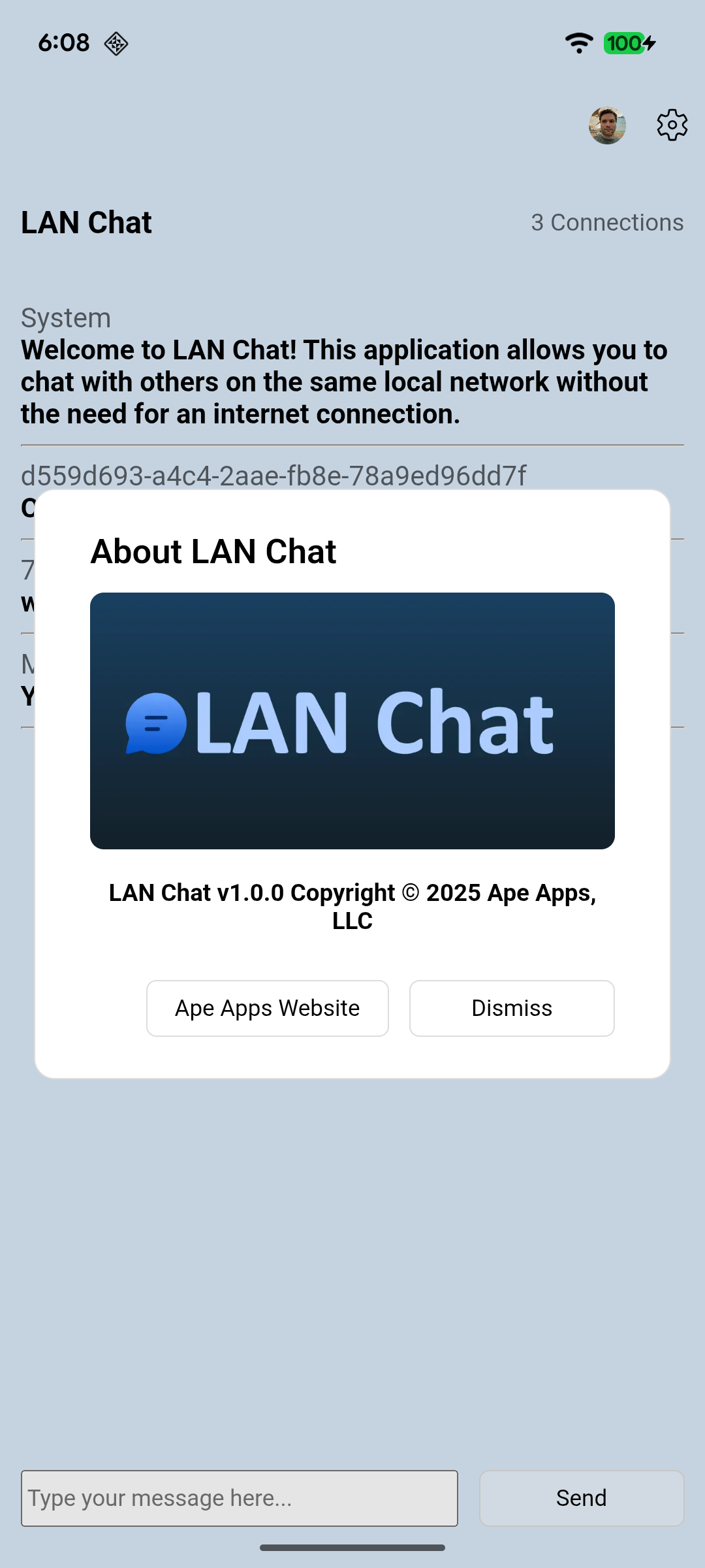 LAN Chat screenshot