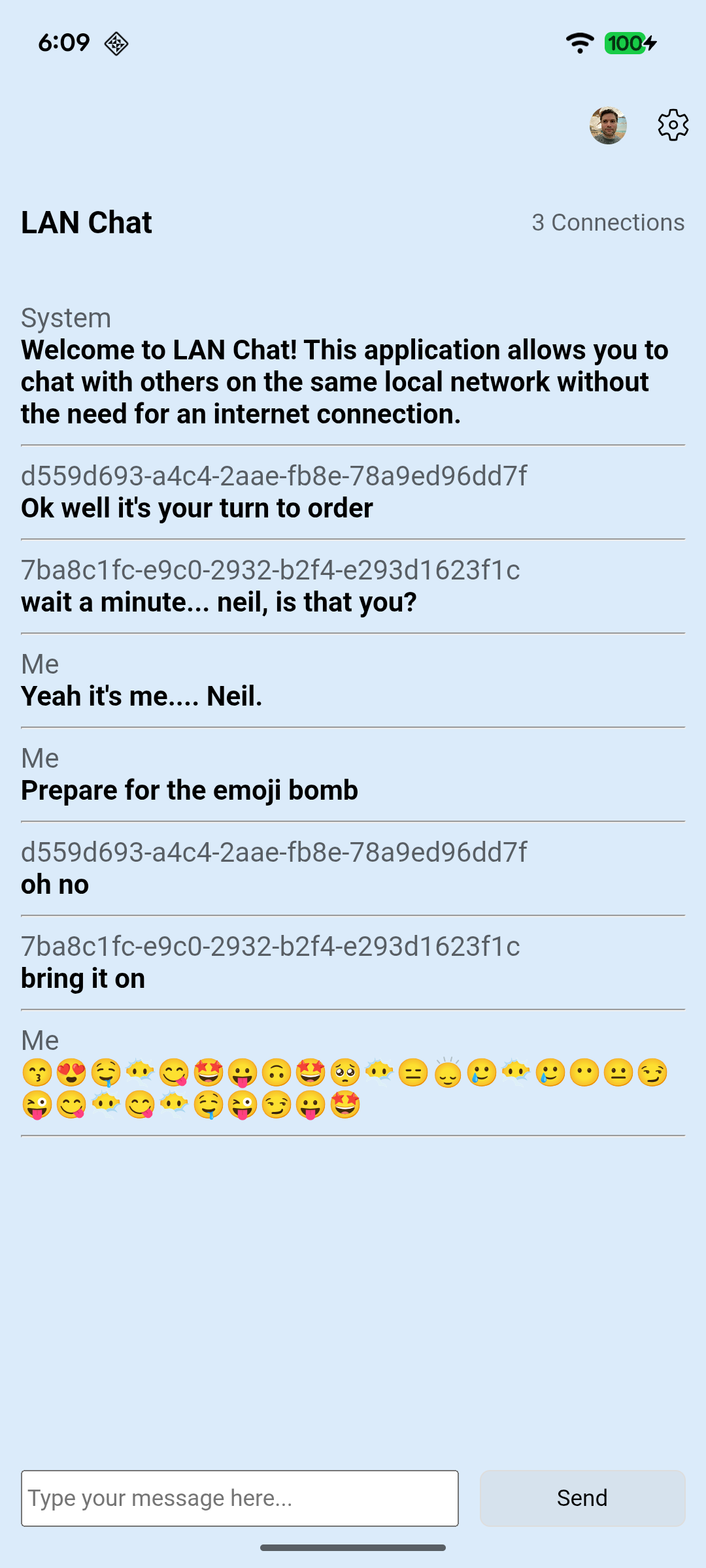 LAN Chat screenshot