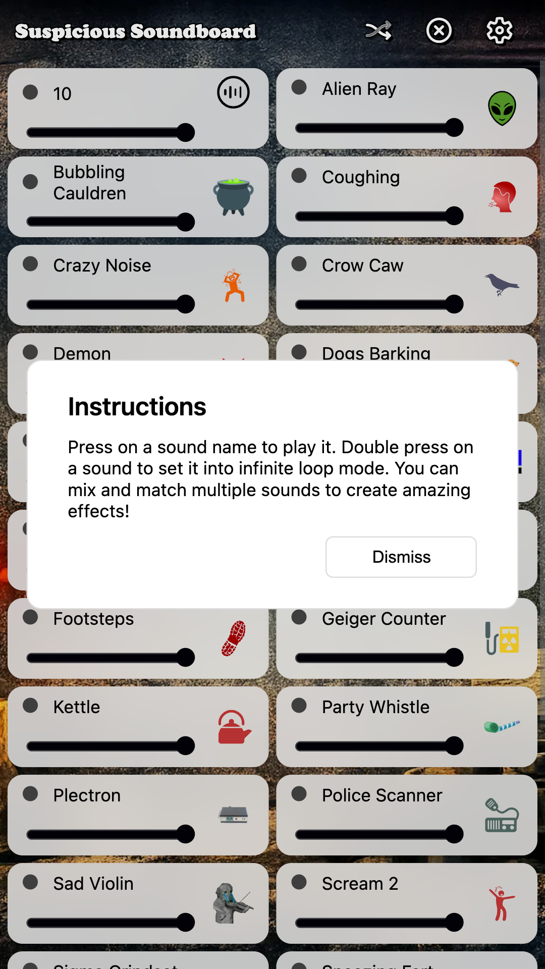Suspicious Soundboard screenshot