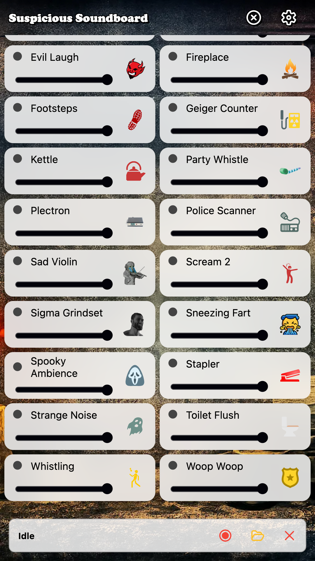 Suspicious Soundboard screenshot