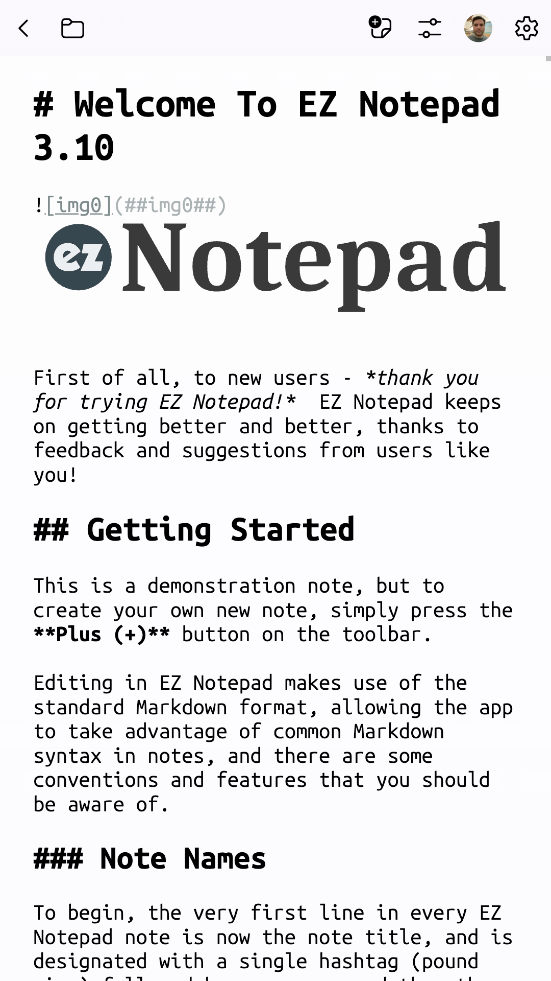 EZ Notepad screenshot