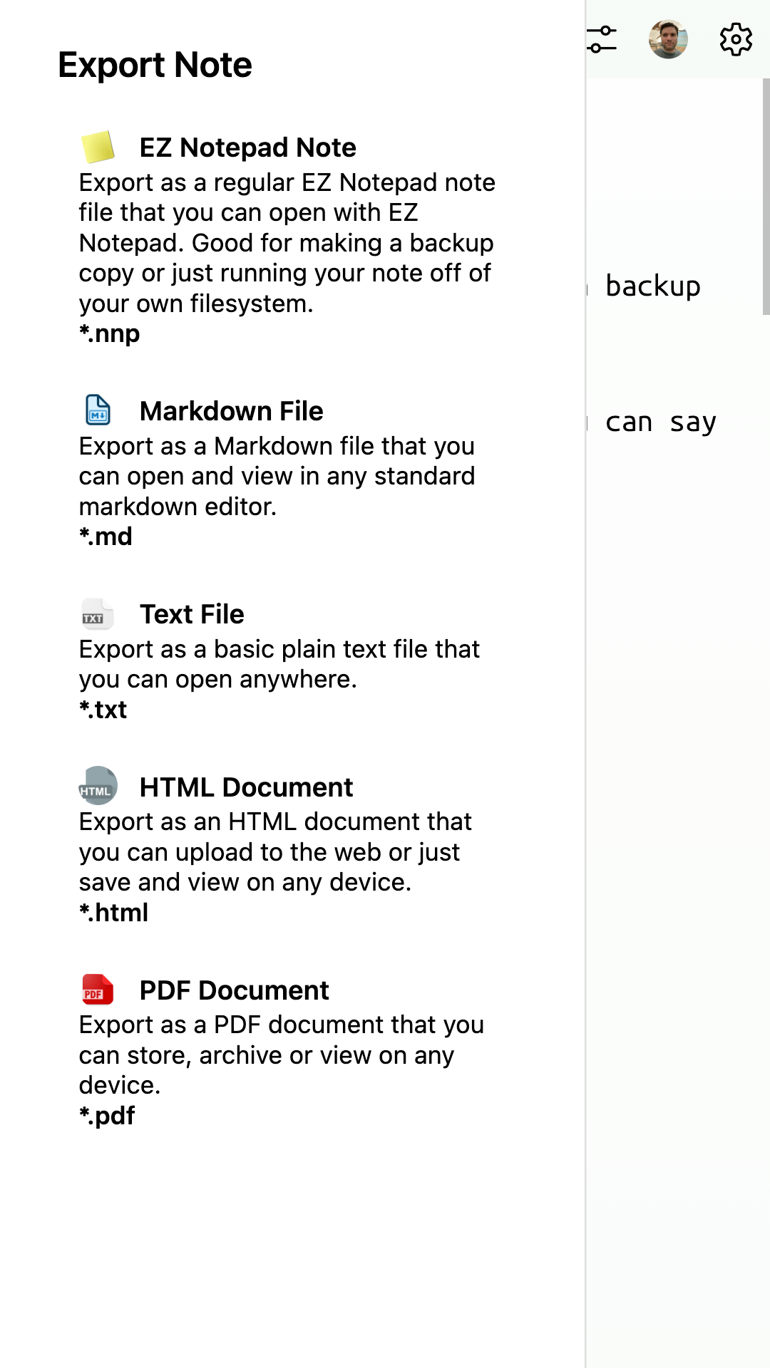 EZ Notepad screenshot