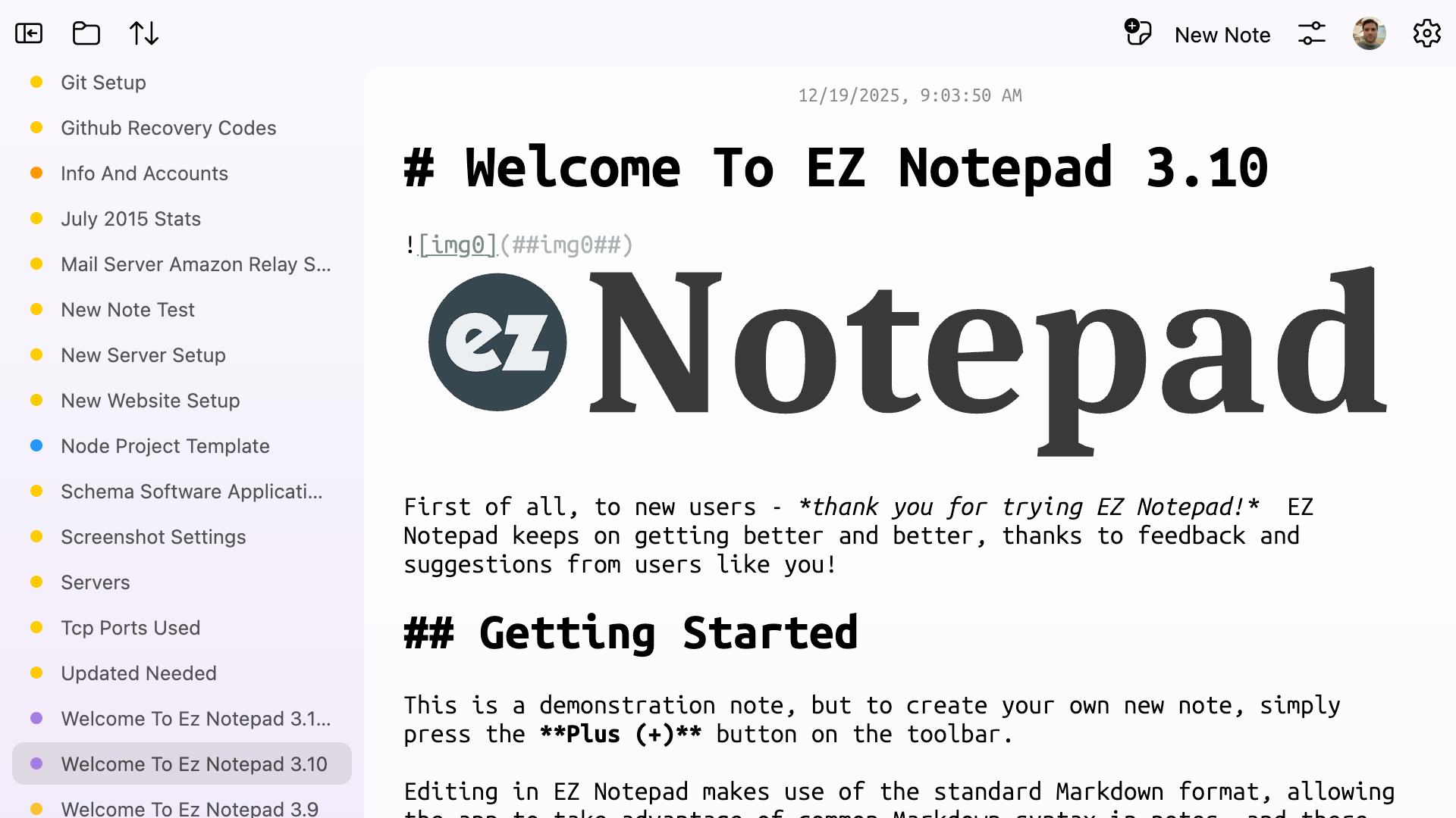 EZ Notepad screenshot