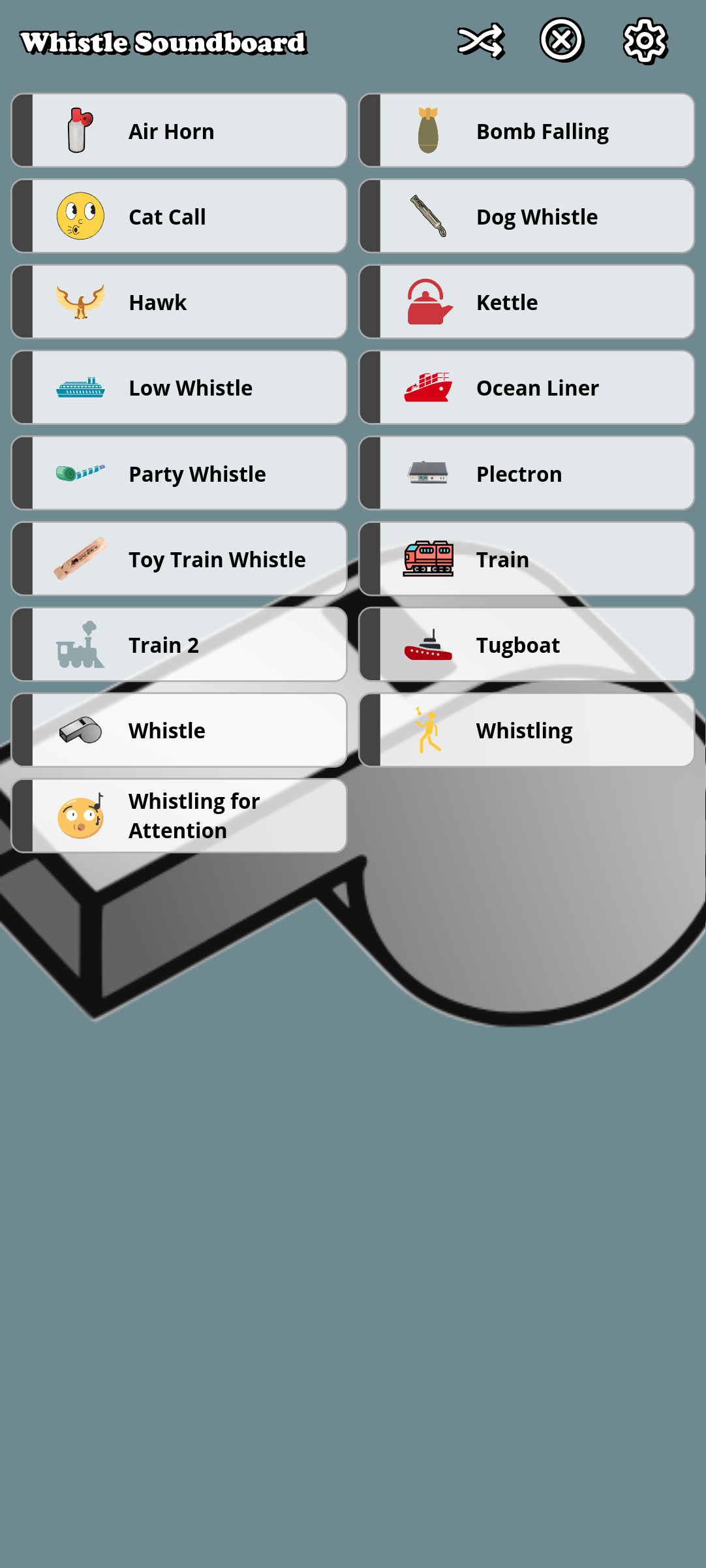 Whistle Soundboard screenshot
