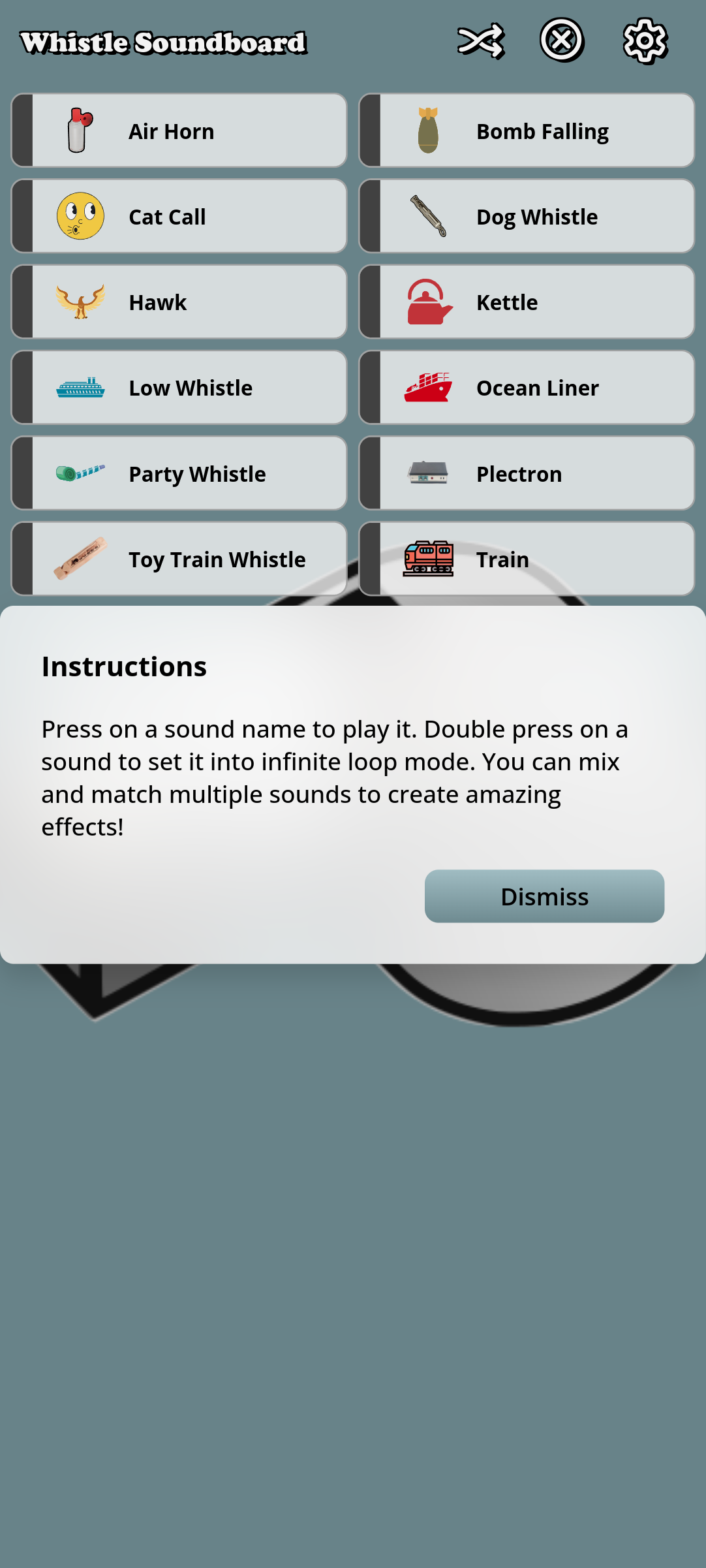 Whistle Soundboard screenshot
