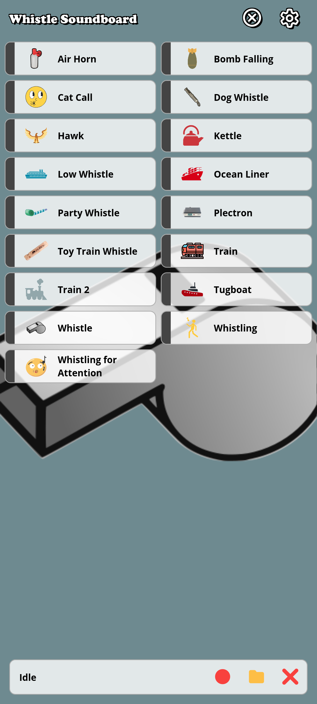 Whistle Soundboard screenshot