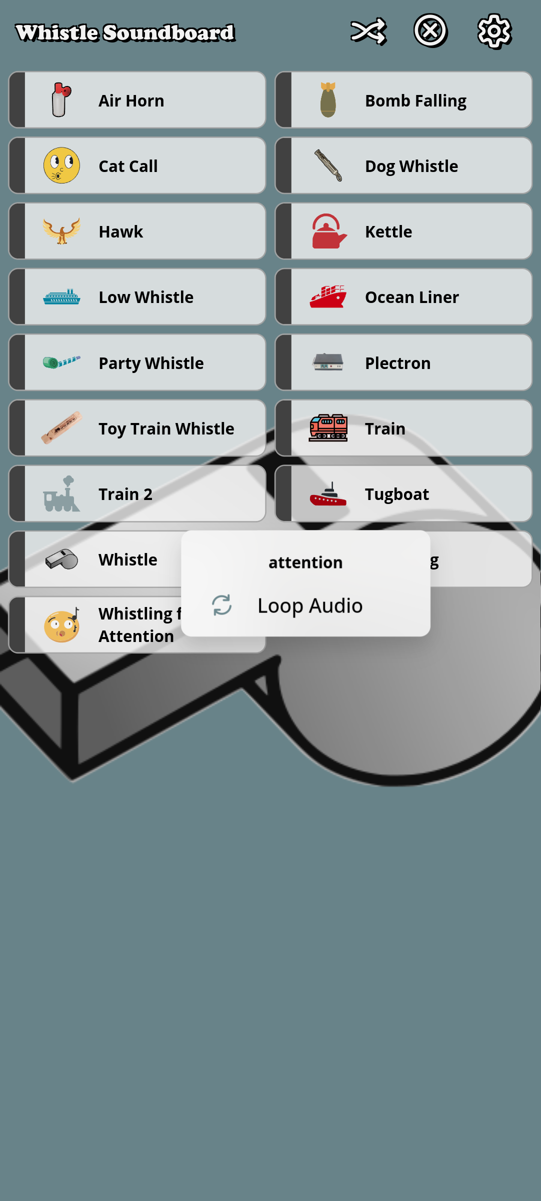 Whistle Soundboard screenshot